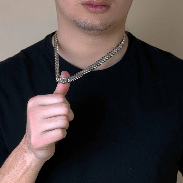 Rhodium-Plated Miami Cuban Chain | 1.9mm–14.5mm | Sterling Silver – Aventine Jewelry