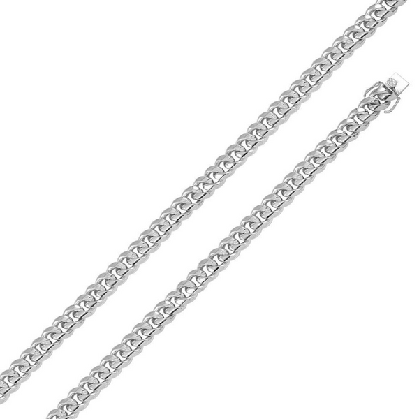 Rhodium-Plated Miami Cuban Chain | 1.9mm–14.5mm | Sterling Silver – Aventine Jewelry