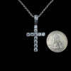 Rhodium-Plated Sterling Silver Cross Pendant with Moissanite or Cubic Zirconia | Includes Rope or Tennis Chain